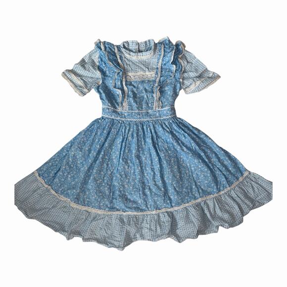 Unique Vintage Other - Vintage 70s/80s Girls Handmade Prairie Style Dress With Tie Waist Size 5